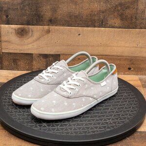 VANS AUTHENTIC WOMENS ATHLETIC SHOES CORDUROY PALM TREES PRINT LOW SIZE 10